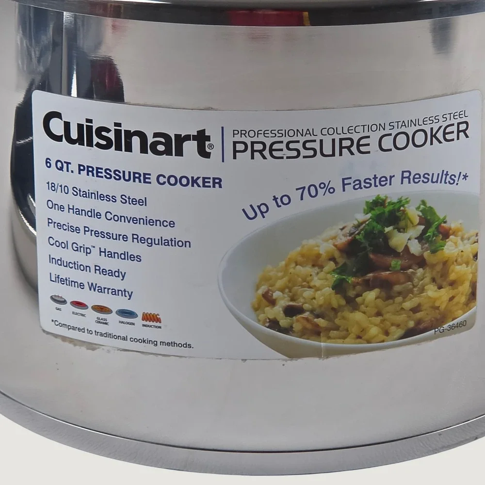 Cuisinart Professional 6 Qt Stovetop Pressure Cooker CPC22-6 Stainless Steel